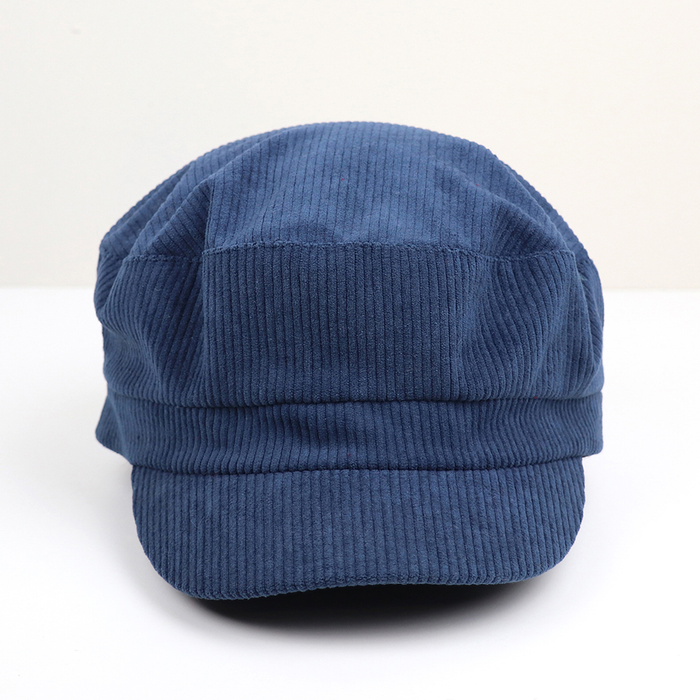 Blue Corduroy Baker Boy Hat