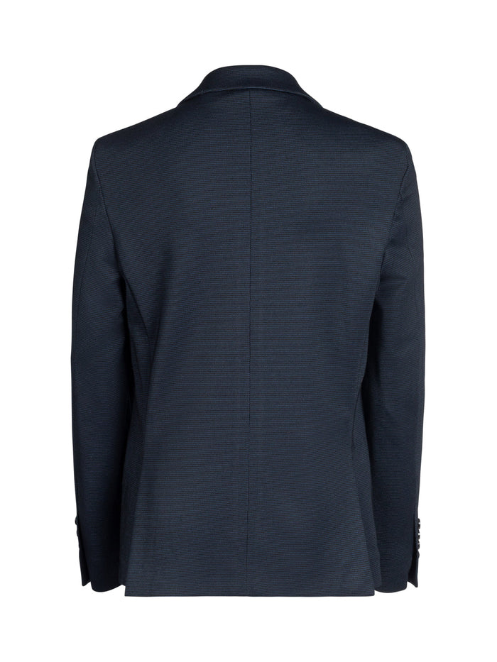 Boy's Basic Stretch Suit - Pin Dot Navy