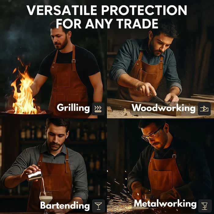 Brooks Kuche Natural Leather Grill Apron