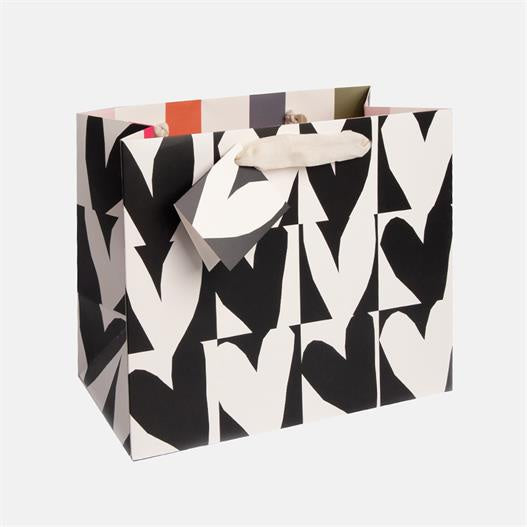 Caroline Gardner Landscape Gift Bag - Mono Checkmate Heart