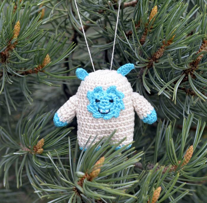 Hand Crochet set of Bigfoot and Yeti Ornaments, Fair Trade from Armenia
