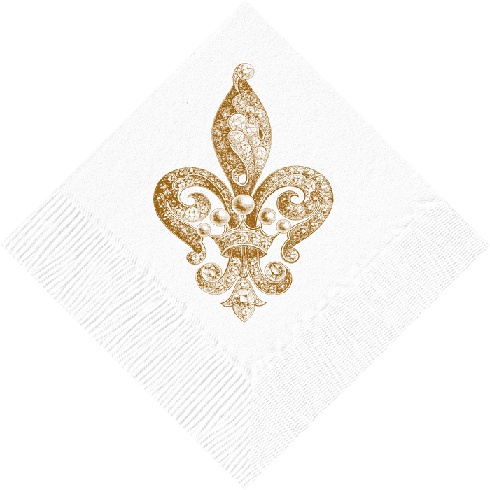 Jeweled Fleur de Lys Cocktail Napkins