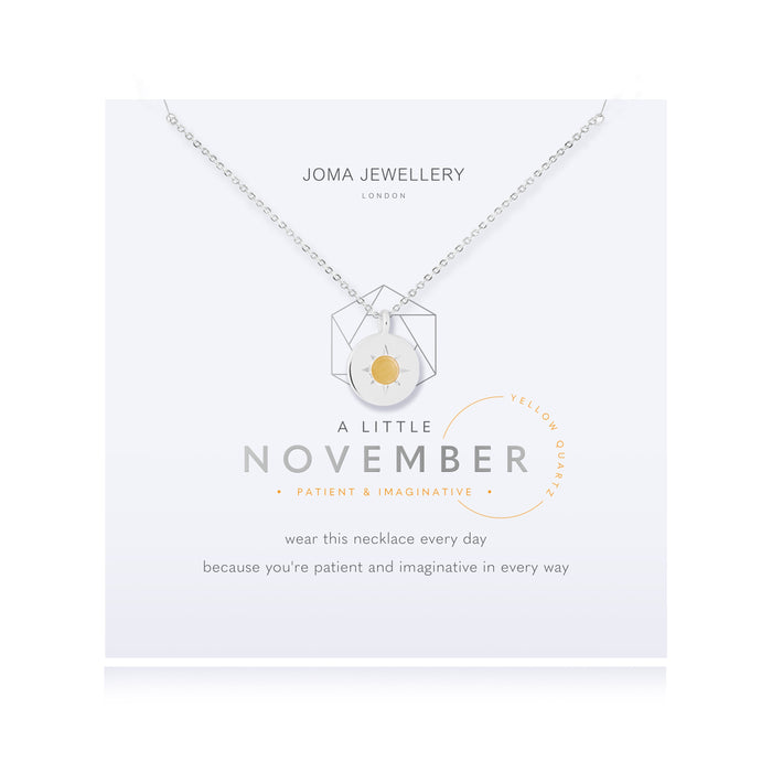 Joma A Little Birthstone Necklace - November Yellow Quartz
