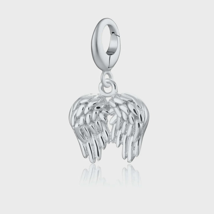 Lily Charmed Silver Angel Wings Charm