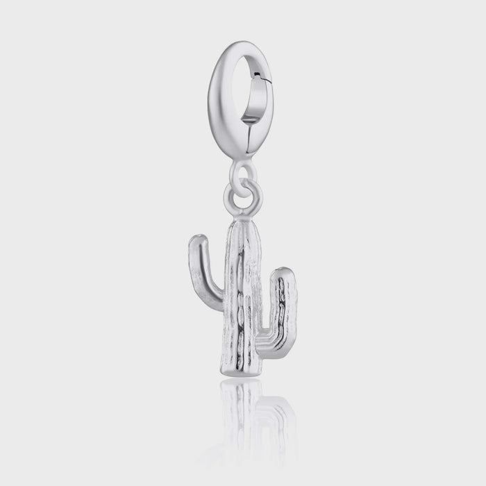 Lily Charmed Silver Cactus Charm