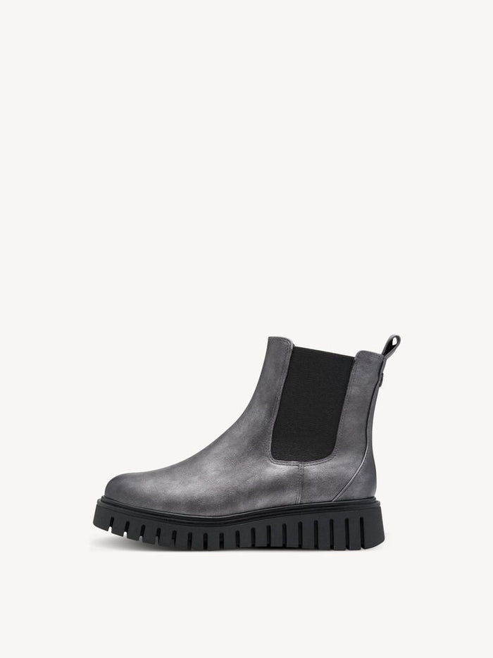 Marco Tozzi Wedged Chelsea Boot - Pewter