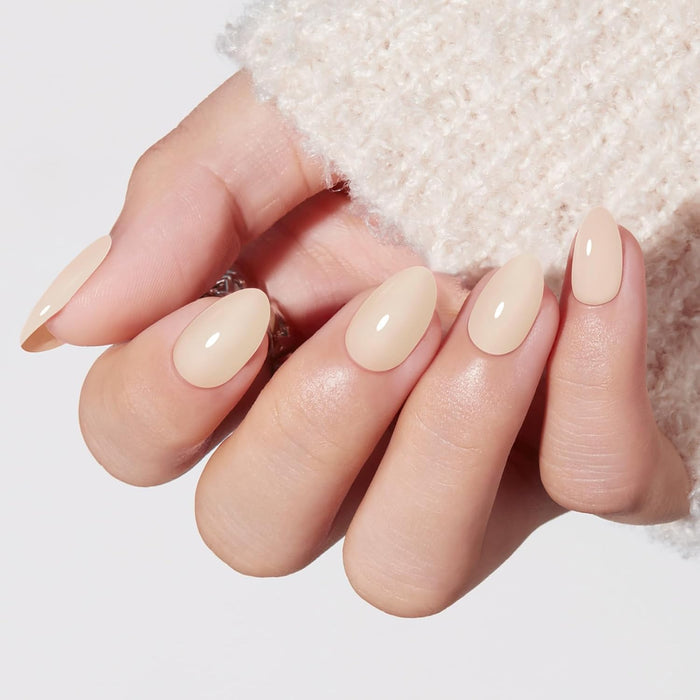 Modelones Khaki Press on Nails Short Almond Fake Nails 32Pcs 16 Sizes