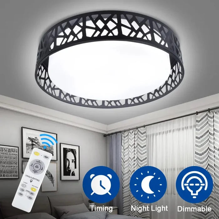 Modern Hollow Flush Mount Ceiling Light Canva Home