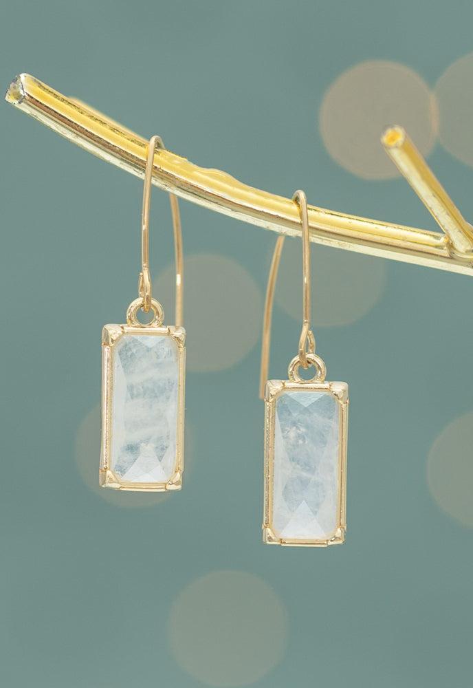 Moonstone Earrings in Gold, Gives Women Freedom!