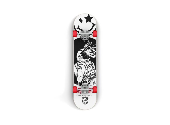 Nerdee's Skate Shop - "Invasion" (WHT Design 01) - Skateboard Deck
