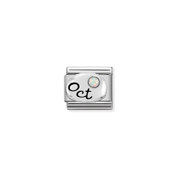 Nomination Classic Link October Birthstone Charm - White Opal
