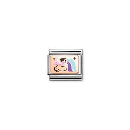 Nomination Classic Rose Gold Multicoloured Unicorn Charm