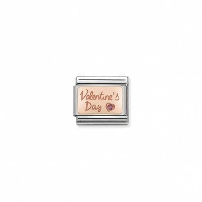 Nomination Classic Rose Gold Pink Cubic Zirconia Valentines Day Charm
