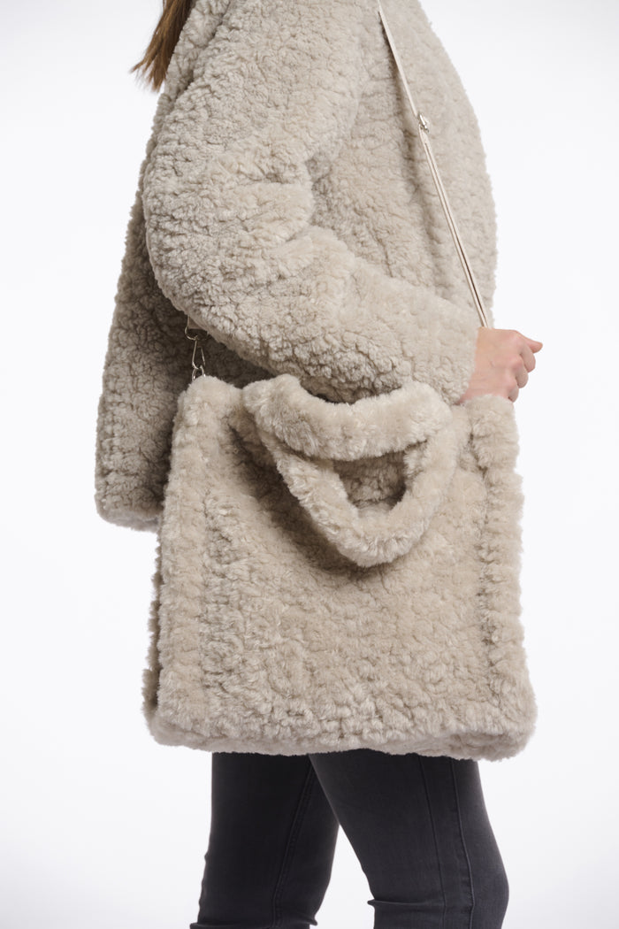 Rino & Pelle Faux Fur Shopper - Beige