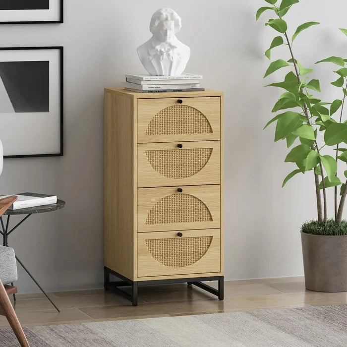 Ruiz Rattan Small 3 Drawer Chest Dresser Canva Home