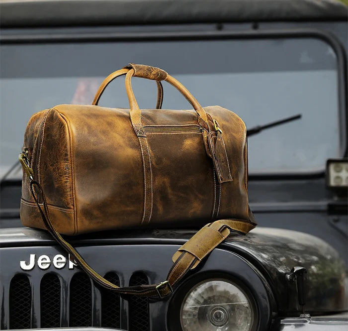 leather duffle