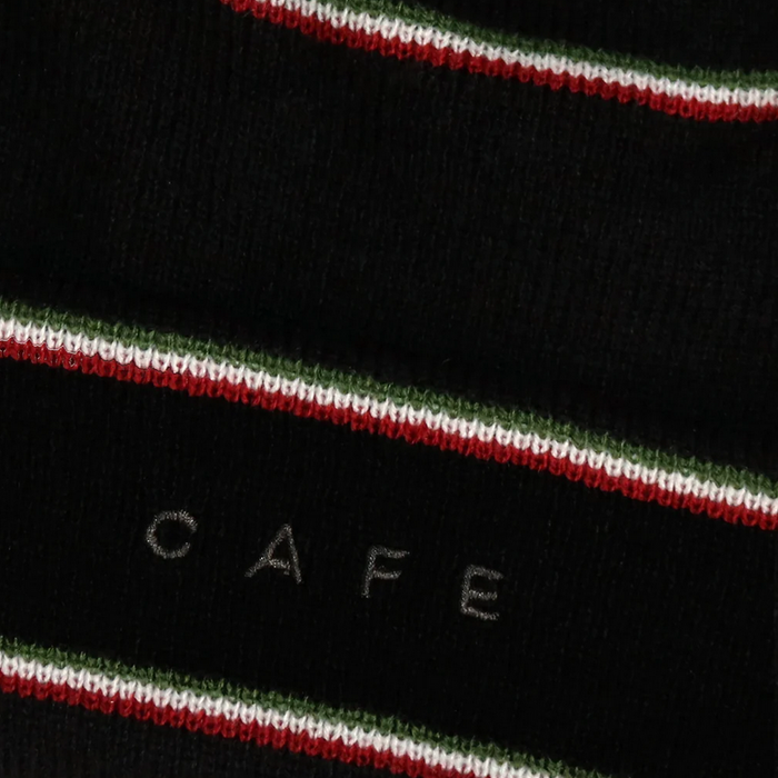 Stripe Fold Beanie (Black)