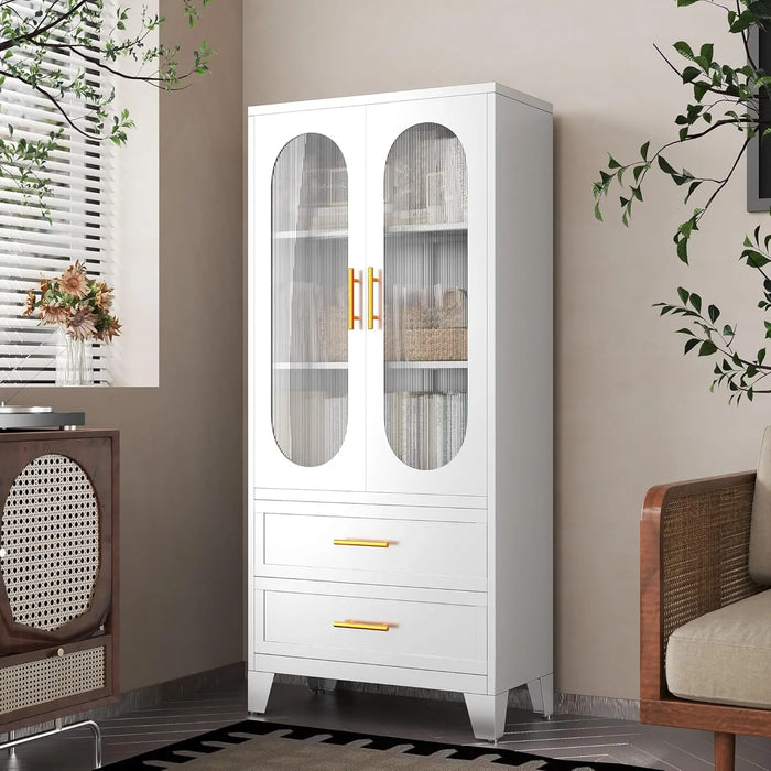 Tess Black Cabinet With Glass Canva Home