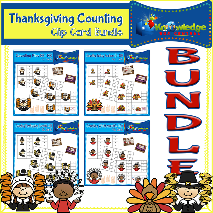Thanksgiving Counting Clip Cards BUNDLE