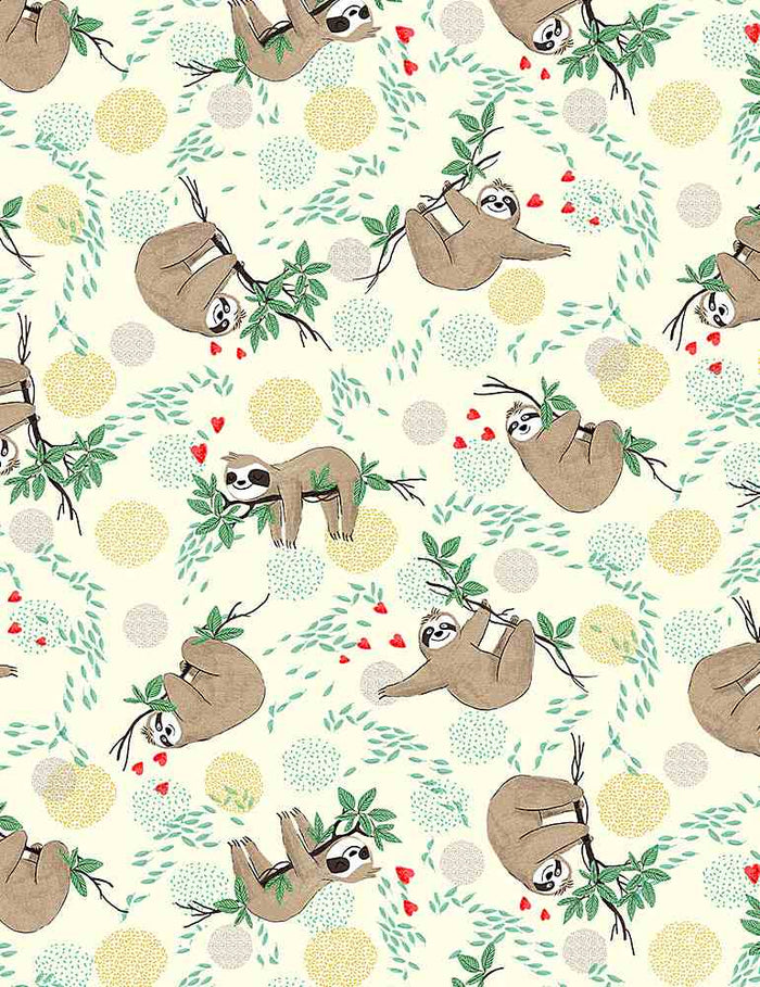 TOSSED HANGING SLOTHS ON BRANCHES FUN-CD8847 CREAM