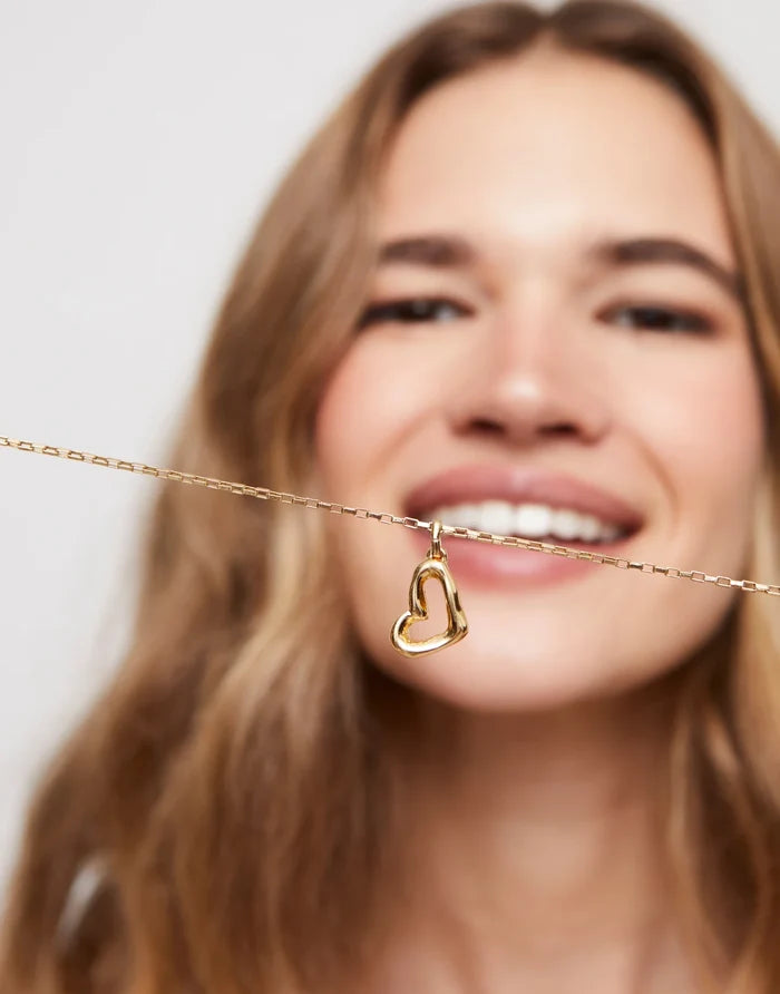 UNOde50 Hollow Heart Pendant Charm - Gold
