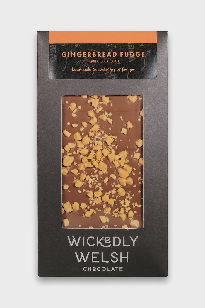 Wickedly Welsh Gingerbread Fudge Milk Chocolate Bar
