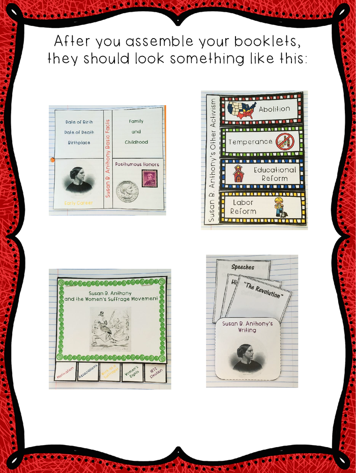 Women's Suffrage: Susan B. Anthony Interactive Foldable Booklets