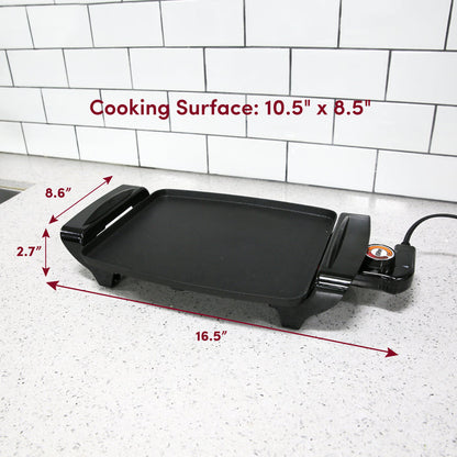 Cooking Surface: 10.5" × 8.5". 16.5" Width x 2.7" Height x 8.6" Depth