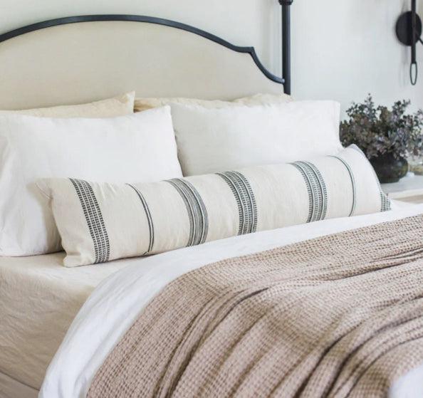 12" x 48" Hand Woven Lumbar Pillow Cover, Cotton, Fair Trade