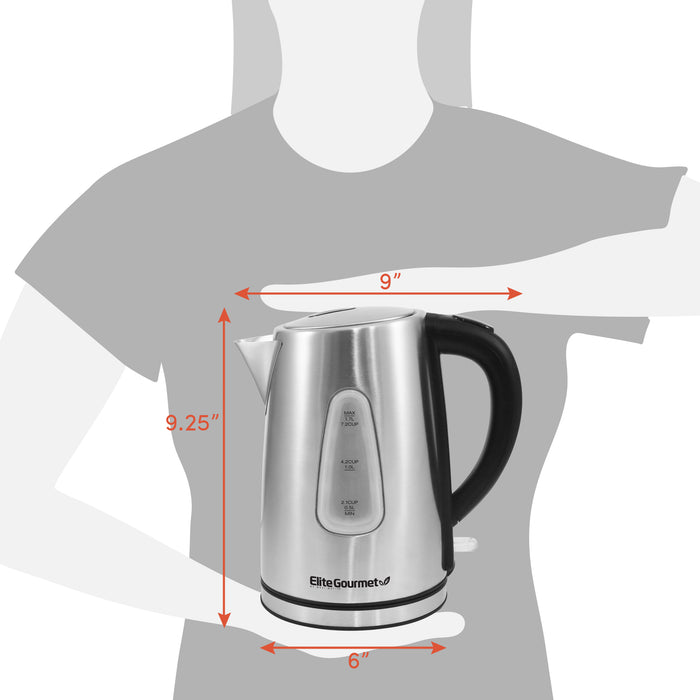 1.7L Stainless Steel Cordless Electric Kettle with Auto Shut-Off