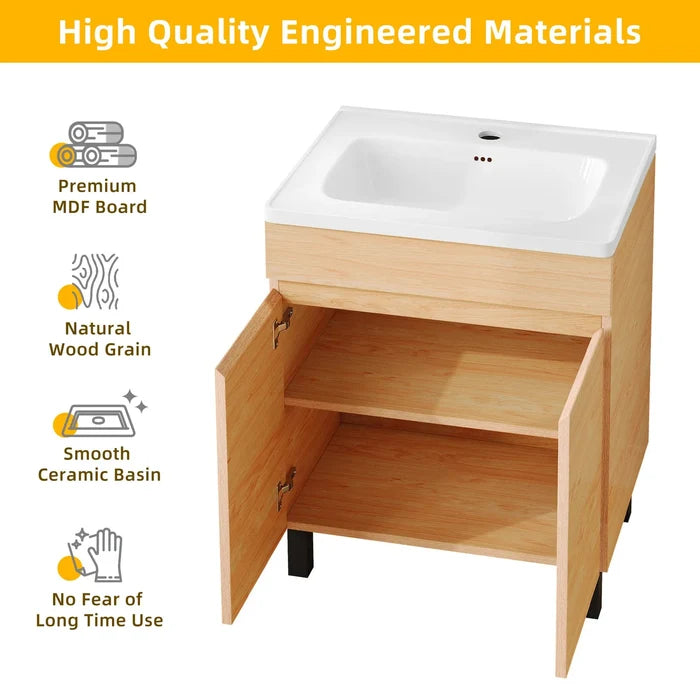 24" Small Bathroom Vanity Cabinet With Sink Canva Home