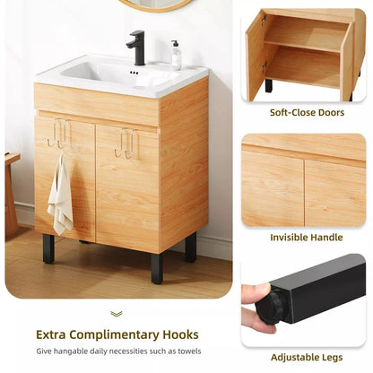 24" Small Bathroom Vanity Cabinet With Sink Canva Home