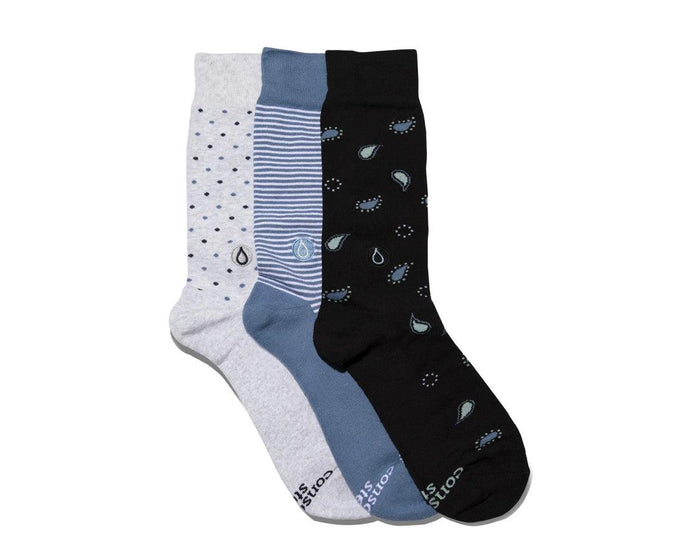 3 Pairs of Organic Socks in Gift Box that Gives Clean Water