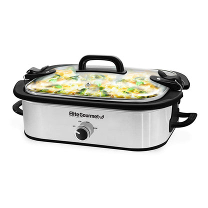 3.5Qt. Slow Cooker with Locking Lid (stainless steel)