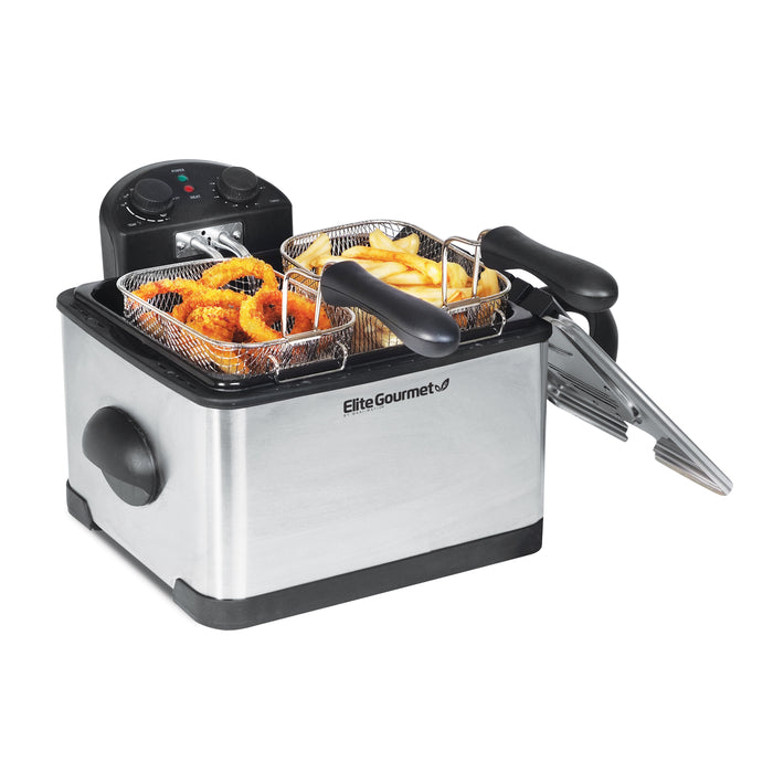 4Qt. Dual Basket Deep Fryer with Lid