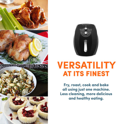 Versatility at its finest. Fry, roast, cook and bake all using just one machine. Less cleaning, more delicious and healthy eating. Various fried foods such as chicken wings, roasted chicken, vegetables and baked tarts.
