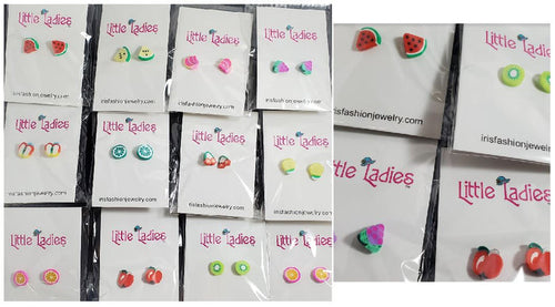 A140 Little Ladies Fruit Earring Assortment Pack of 12