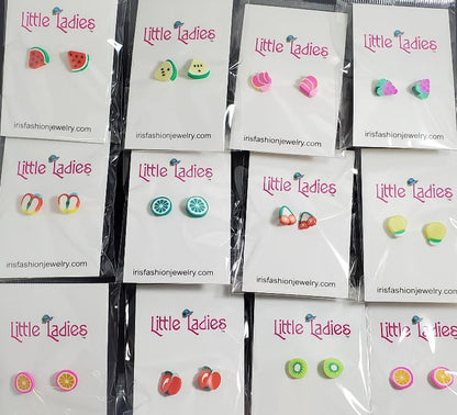 A140 Little Ladies Fruit Earring Assortment Pack of 12