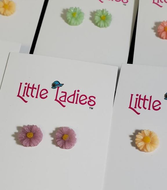 A162 Little Ladies Flower Assortment Earring Pack of 12