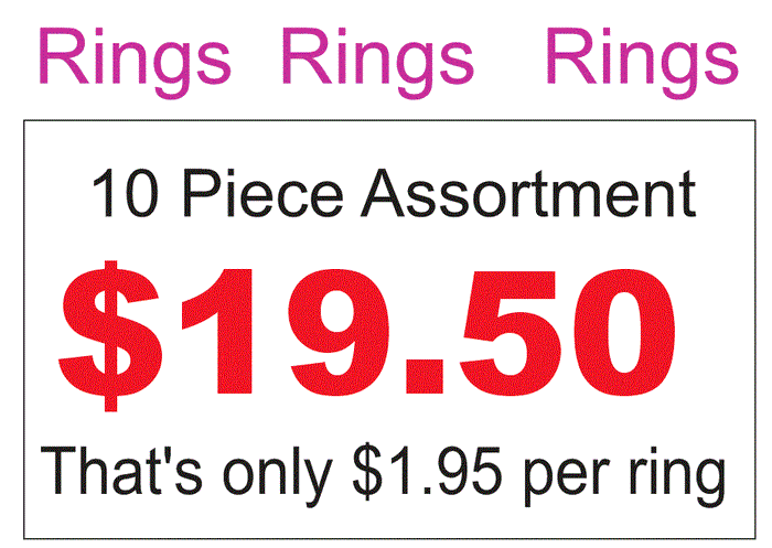 A17 ASSORTED RINGS PACK OF 10