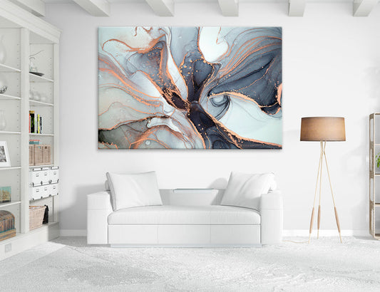 Abstract Golden Flower Canvas Print #1331