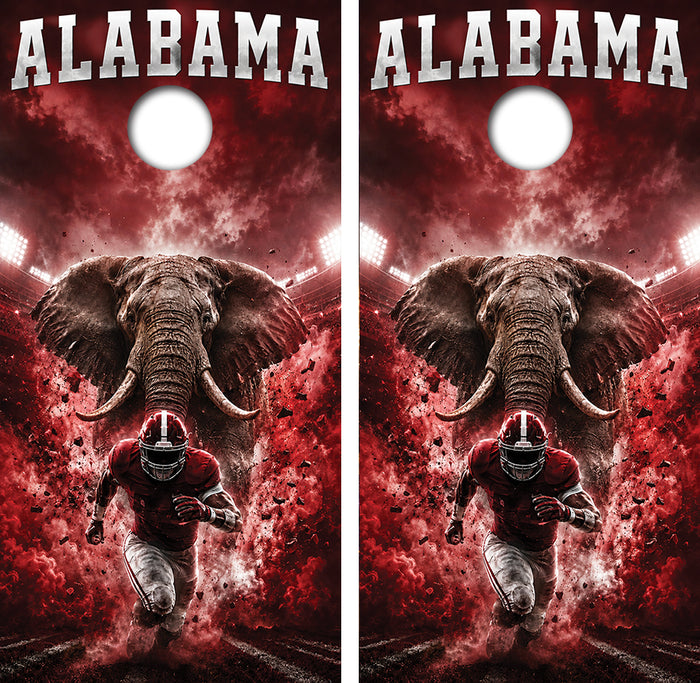 Alabama Crimson Tide Football Inspired Cornhole Design