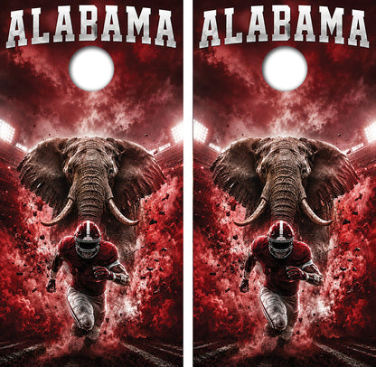 Alabama Crimson Tide Football Inspired Cornhole Design