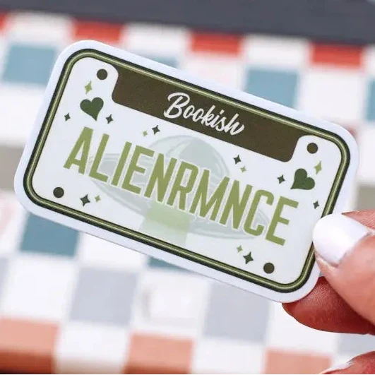 Alien Romance License Plate Sticker Stickers