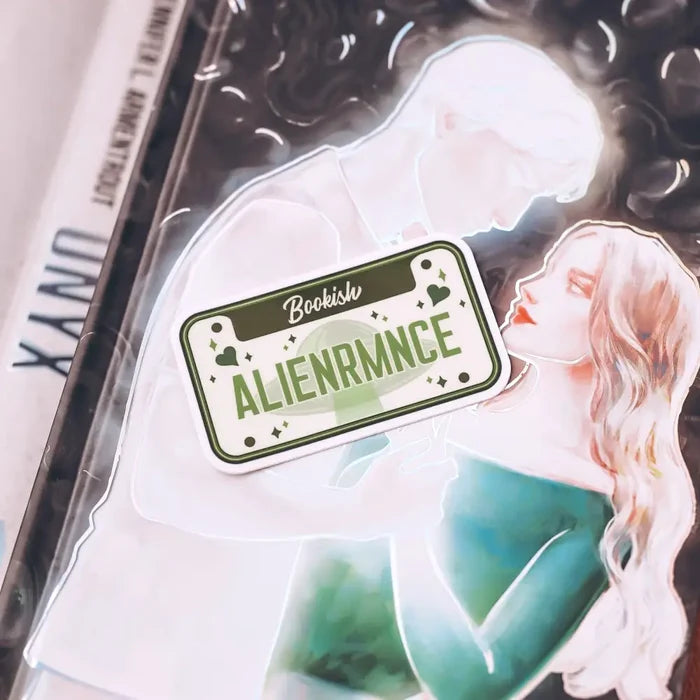 Alien Romance License Plate Sticker Stickers