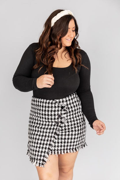 Amazed By You Tweed Black Skirt