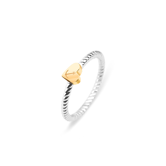 Ring Anchor Love Gold Silber