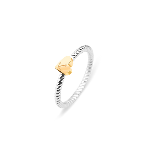 Ring Anchor Love Gold Silber