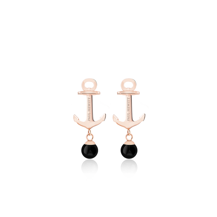 Ohrstecker Anchor Pearl Roségold Onyx