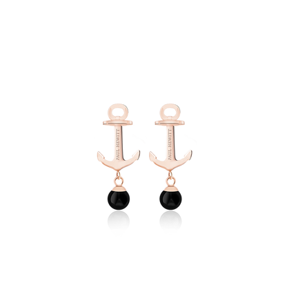 Ohrstecker Anchor Pearl Roségold Onyx
